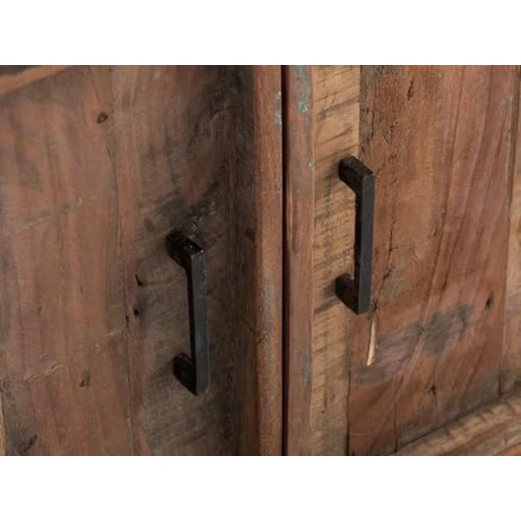 Rustikale Kommode Sumatra aus recyceltem Altholz 80x87x40 cm mit 2 Türen und 2 Schubladen – Stauraumwunder im Landhausstil von massivum – Bild 4