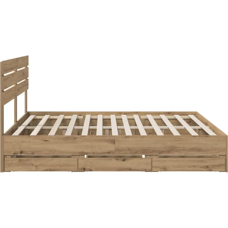 vidaXL Bed Frame with Storage and Headboard Artisan Oak 180 x 200 cm 3445825 – Bild 5