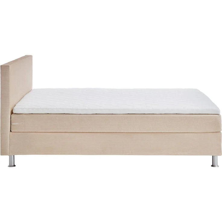 ATLANTIC home collection Boxbett inklusive Rost und Federkernmatratze, Stoff, Creme, 120x200 cm – Bild 3