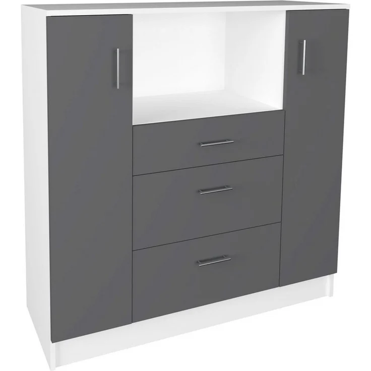 VCM Küchenmöbel Unterschrank Esilo 919421 Weiß / Anthrazit H. 110 x B. 109 x T. 40 cm – Bild 2