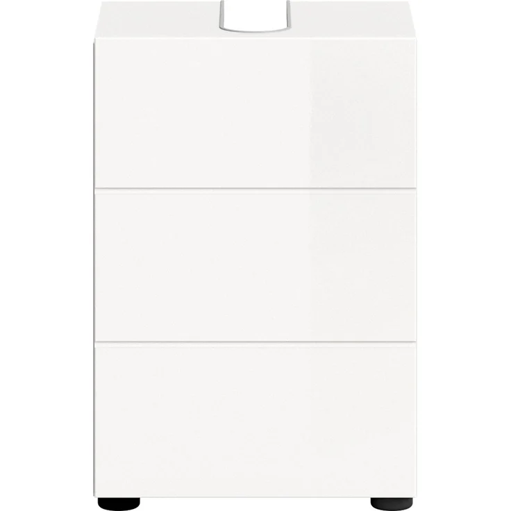 Xonox. home 'Vira' Waschbeckenunterschrank mit Syphonausschnitt, MDF weiß, Hochglanz, 38 x 56 x 34 cm – Bild 2