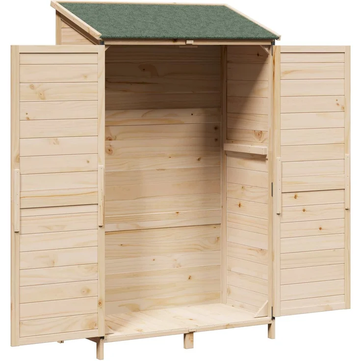 vidaXL Gartenschuppen Natur 106,5 x 56 x 176 cm Massivholz aus Fichte 42033448 – Bild 3