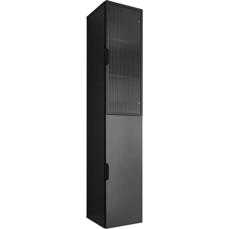 Hängeschrank Dark / Diosa, Glas, Holzwerkstoff, Schwarz, 35 x 170 x 33 cm