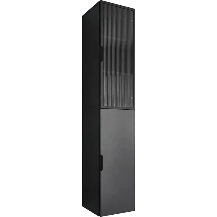 Hängeschrank Dark / Diosa, Glas, Holzwerkstoff, Schwarz, 35 x 170 x 33 cm – Bild 1