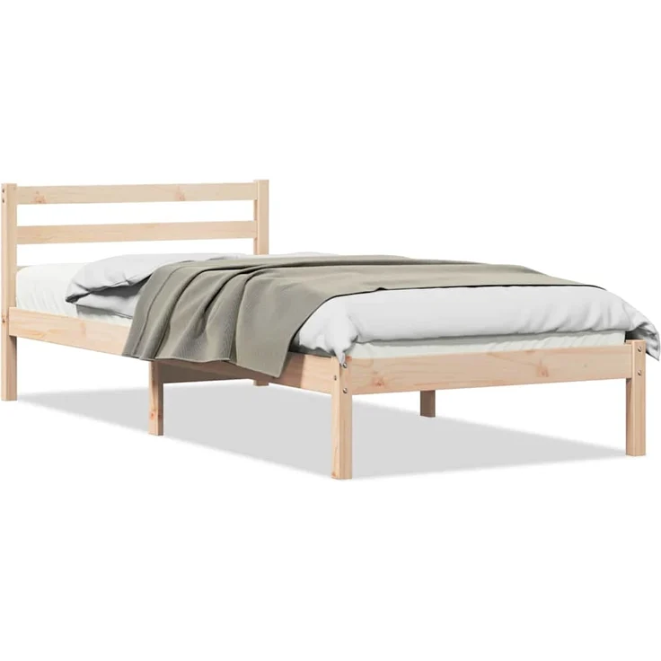 vidaXL Bettrahmen Braun 215,5 x 85,5 x 69,5 cm Massivholz Kiefer 869760 – Bild 1