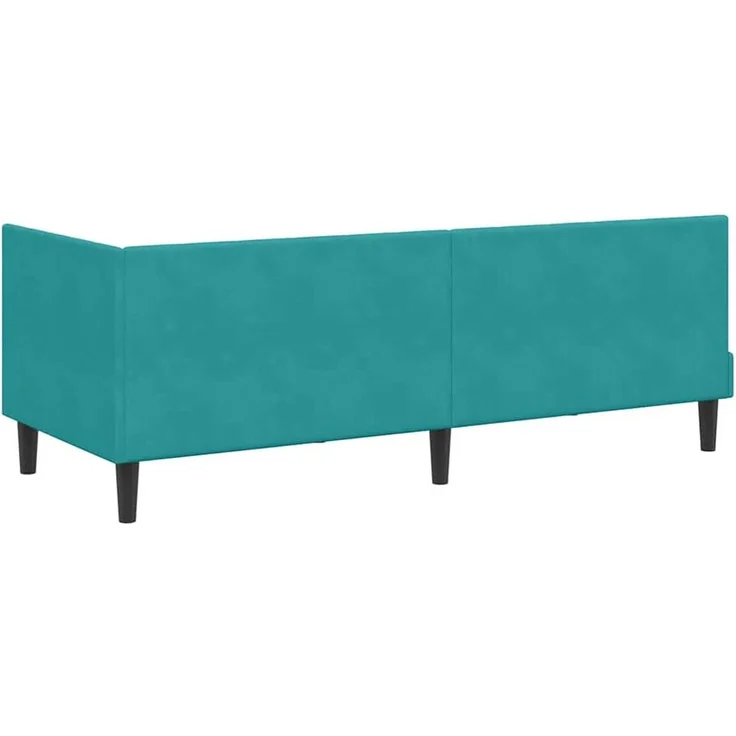 vidaXL Eckbettgestell mit Kopfteil Türkis 80 cm x 200 cm Samt 42016336 – Bild 6