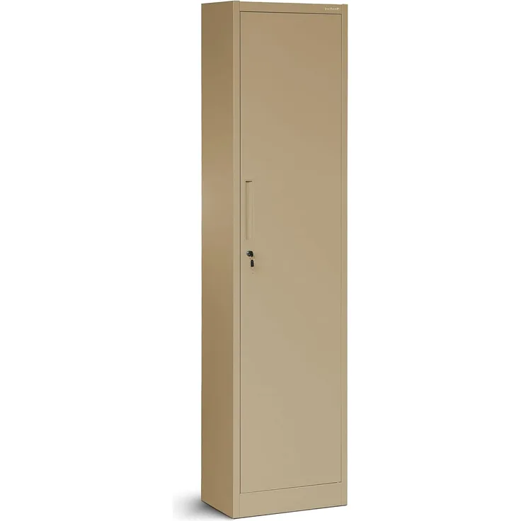 Aktenschrank Büroschrank Metallschrank Aufbewahrungsschrank 4 Fachböden Flügeltür Pulverbeschichtung Metall 185 x 45 x 40 cm (Beige)