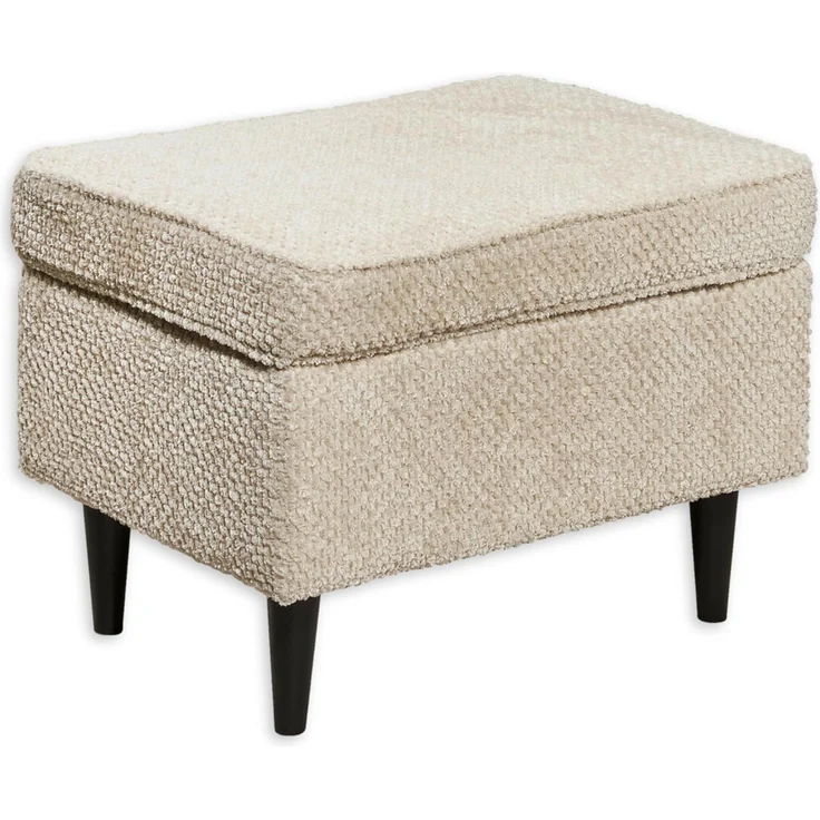 OSKAR Fußhocker gepolstert, Ivory - Vintage Polsterhocker für Sessel, Couch und Sofa - 63 x 43 x 42 cm (B/H/T) – Bild 1
