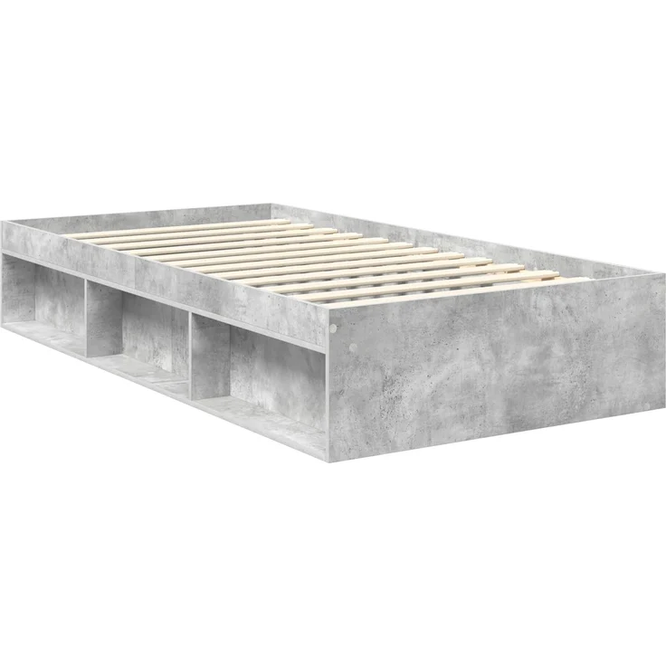 vidaXL Bettrahmen Beton Grau 100 x 200 cm Massives Kiefernholz 3411779 – Bild 4
