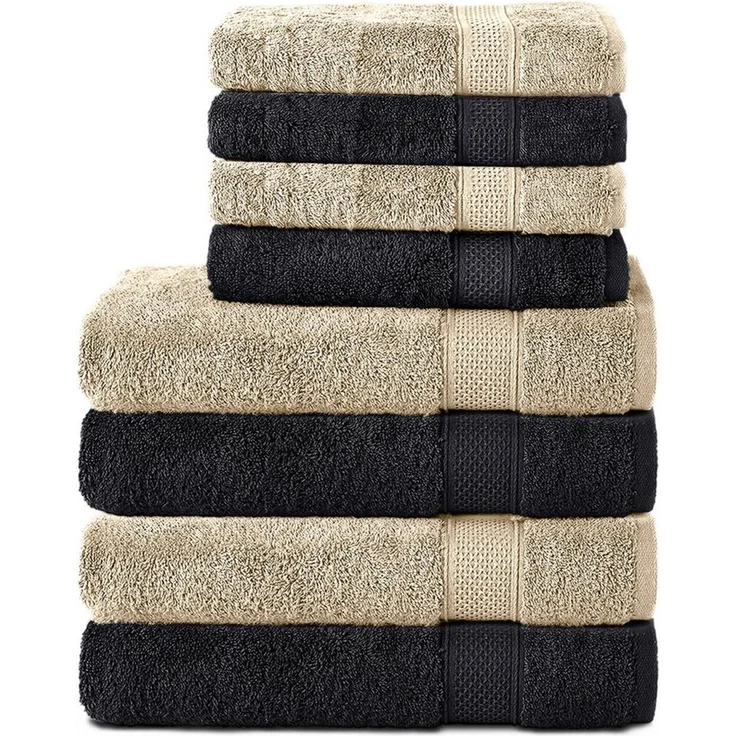 Komfortec Handtuch Set aus 100% Baumwolle, 4 Handtücher 50x100 cm und 4 Badetücher 70x140 cm, Frottee (Packung, 8-St), Duschtücher & Badehandtuch, Weich, Towel, Groß – Bild 5