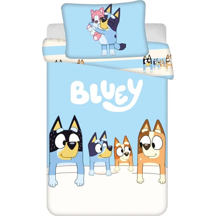 Bluey Baby Bettwäsche Set 100 × 135 cm + 40x60 cm Baumwolle – Bild 1