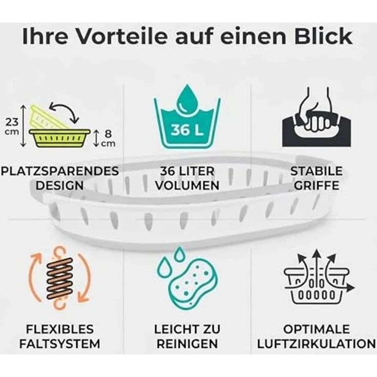 König Design Wäschekorb faltbar Wäschesammler Wäschebox Wäschetonne Organizer, Laundry Baskets Wäschewanne robust, platzsparend, Aufbewahrungskorb – Bild 4