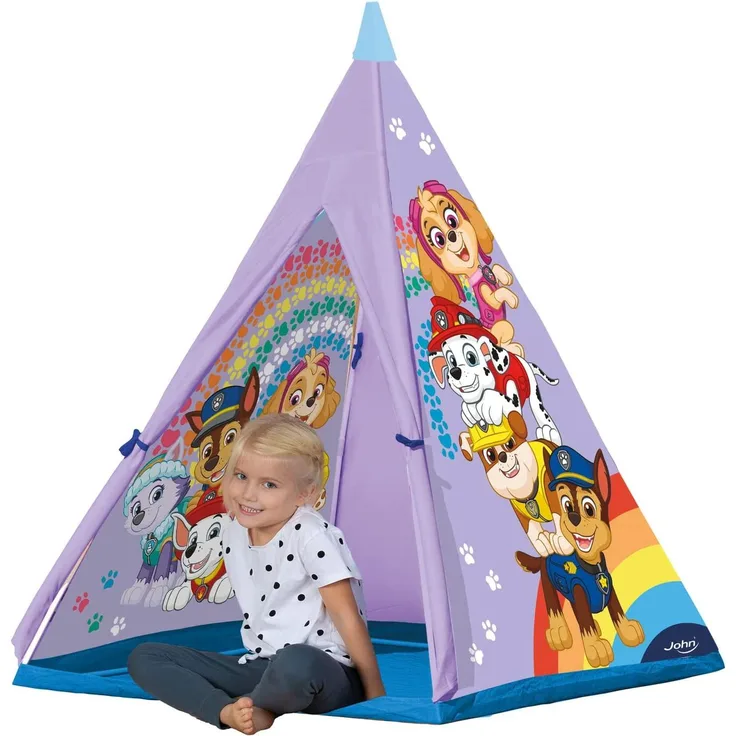 John WE Care Spielzelt original rPET Tipi Paw Patrol mit Kunststoffstangen, 71006