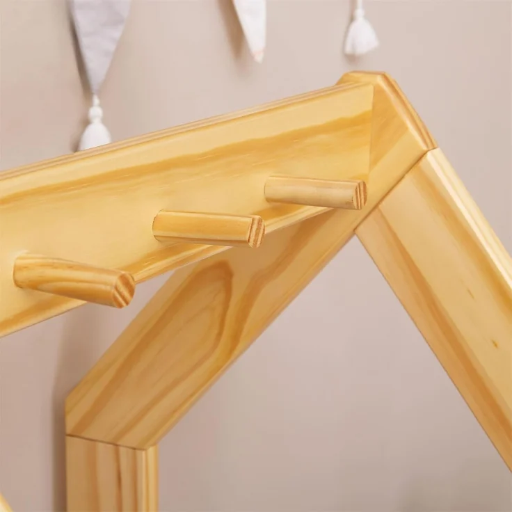 IDIMEX Kinderkleiderschrank SALLY Kindergarderobe im Haus Design, 4 Ablagen & Kleiderstange natur/weiß – Bild 6