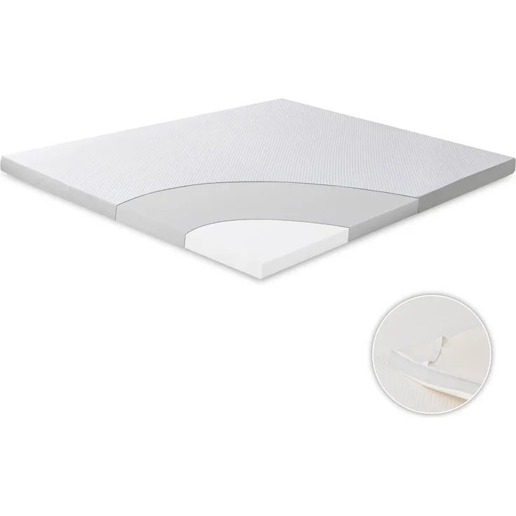 EGO Home Matratzen Topper Memory Foam 140x200 cm mit 5 cm Höhe, atmungsaktiver Matratzentopper, Matratzenauflage, Mattress Topper für Bett und Boxspringbett, Bezug Waschba