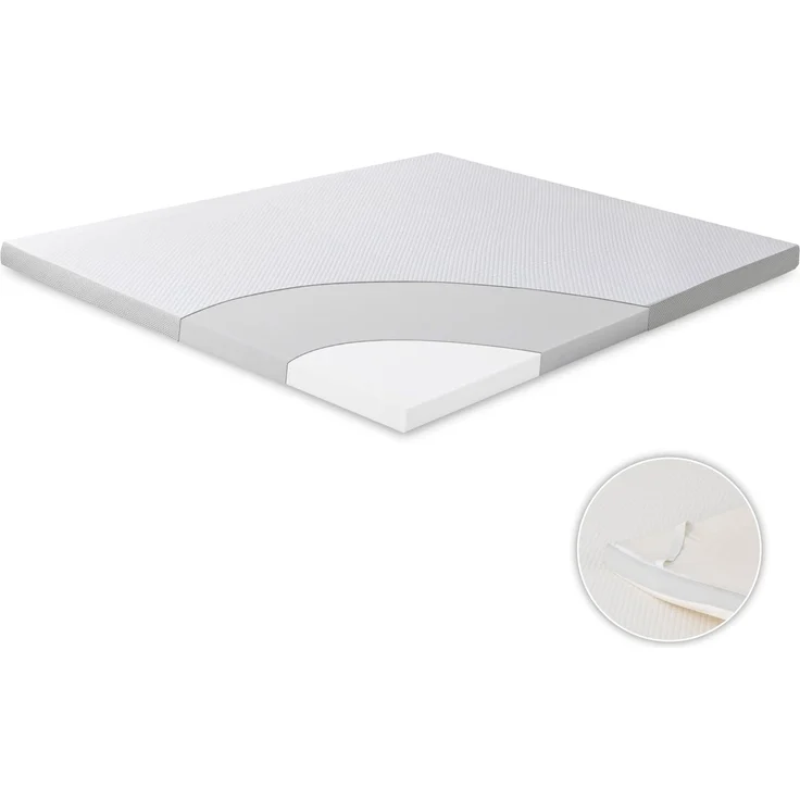 EGO Home Matratzen Topper Memory Foam 140x200 cm mit 5 cm Höhe, atmungsaktiver Matratzentopper, Matratzenauflage, Mattress Topper für Bett und Boxspringbett, Bezug Waschba – Bild 1
