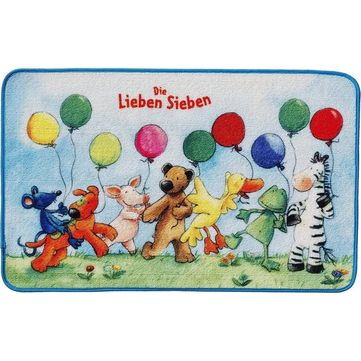 Spielteppich 'Die Lieben Sieben' blau 50x80 cm