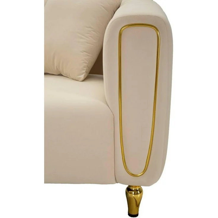 Dmora Sofa 2-Sitzer Japura 81 x 155 x 71h cm Weiß mit Kissen – Bild 5