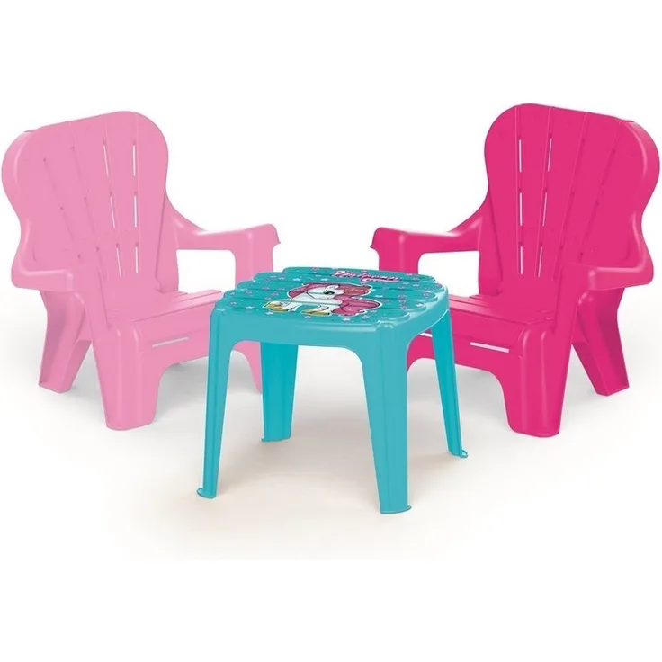 Kinder Stuhl Einhorn Set mit Kinder Tisch Kindermöbel Unicorn 45 x 35 x 45 cm