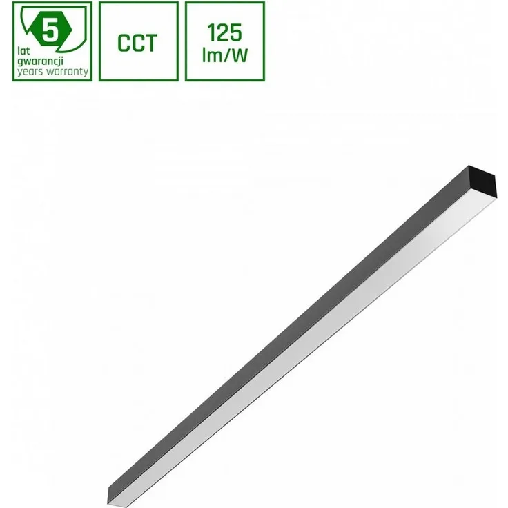 Spectrum Aufbauleuchte Deckenleuchte 120cm 40W 5000lm Schwarz 115° 230V IP20 2700-6000K CCT, Leuchtmittel fest integriert, CCT, einstellbare Lichtfarbe (CCT)