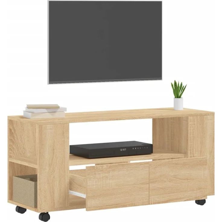 vidaXL TV-Schrank Sonoma-Eiche 102x34,5x43 cm Holzwerkstoff 833745 – Bild 9