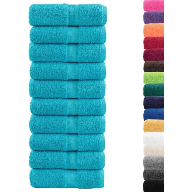 vidaXL Premium Waschhandtücher SOLUND 10 Stück Türkis 30x30 cm 600 g/m² 137445 – Bild 2