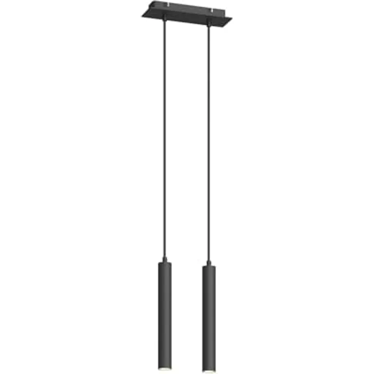 Arcchio LED Franka, 2-flammige Wohnzimmerleuchte aus schwarzem Aluminium, energiesparend und direkt nutzbar