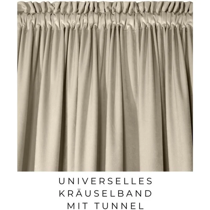 Eurofirany Vorhang VELVET (2 St), Kräuselband, blickdicht, Samt, 2er-Set Vorhang aus Velvet, mit mittlerem Verdunkelungsgrad, Tunnelzug – Bild 4