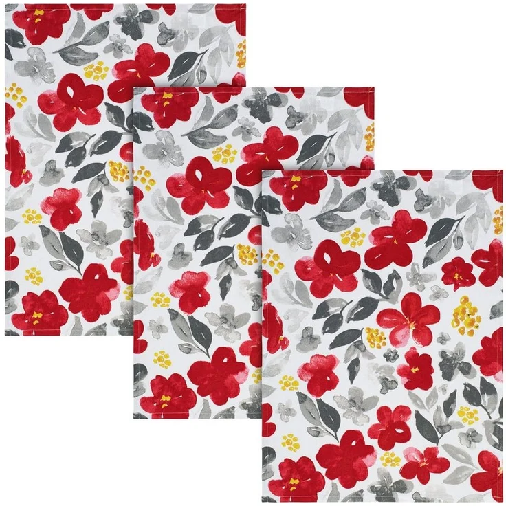 REDBEST Geschirrtuch Geschirrtuch 3er-Pack, Baumwolle Blumen – Bild 5