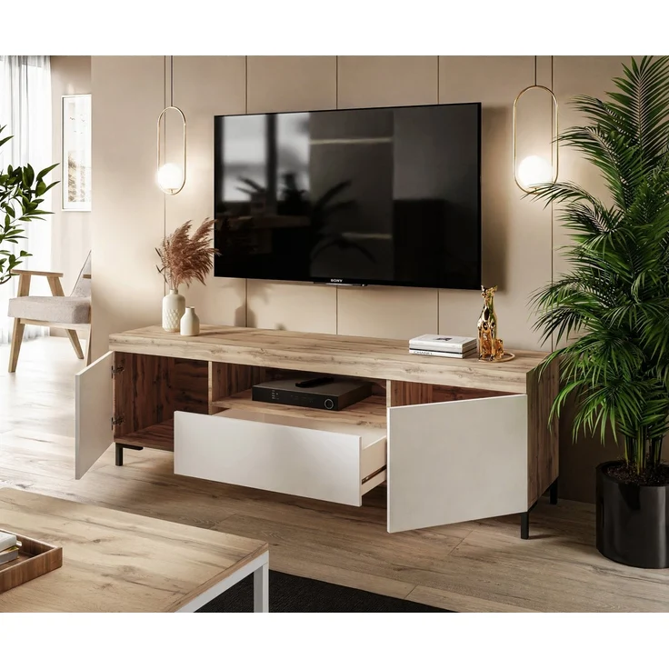 Lookway TV-Schrank YOSHI mit Beinen und Schublade im Industrial Design Breite: 170 cm – Bild 2