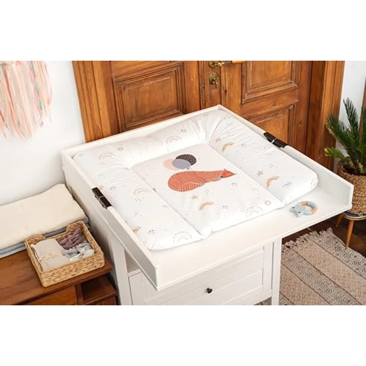 Ceba Baby® weiche Wickelauflage 50x70 cm - Baby Wickelunterlage - Wickeltischauflage für Junge und Mädchen - Wasserdicht, abwaschbar - OEKO-TEX® Standard 100 - Made in EU - Glamour-Stil – Bild 9