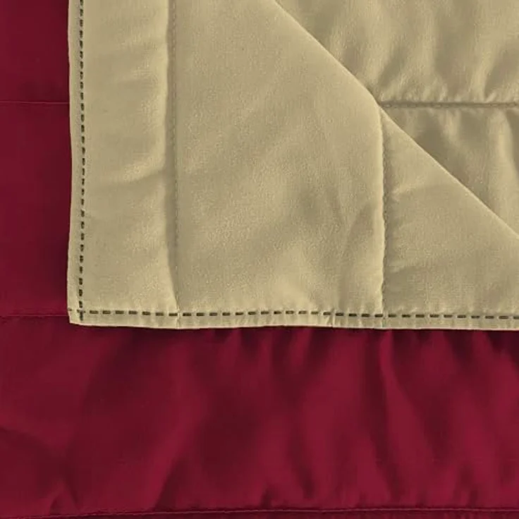 Italian Bed Linen Elegant Sommer Steppdecke bordeaux/creme, 100% Mikrofaser, 260x270 cm – Bild 12
