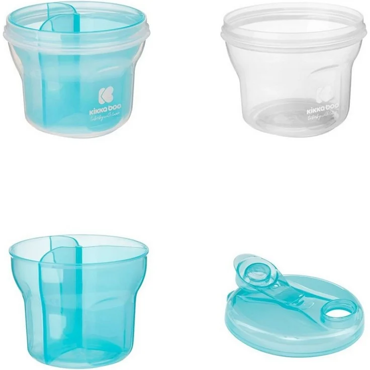 Kikkaboo Milchpulver Behälter 2 in 1 Snackbecher, drei Ablagefächer, Deckel dunkelblau – Bild 3