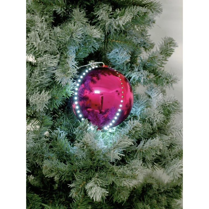 EUROPALMS LED Snowball 8cm, rosa 5x