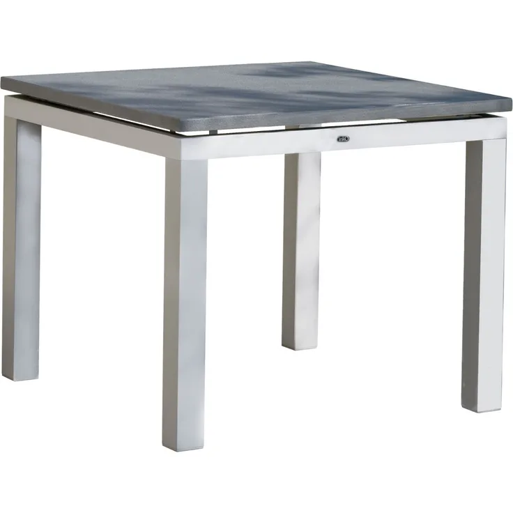 Inko Steintisch Sina Aluminium silber/Spraystone grau-mokka Größe wählbar 90x90x74,5 cm