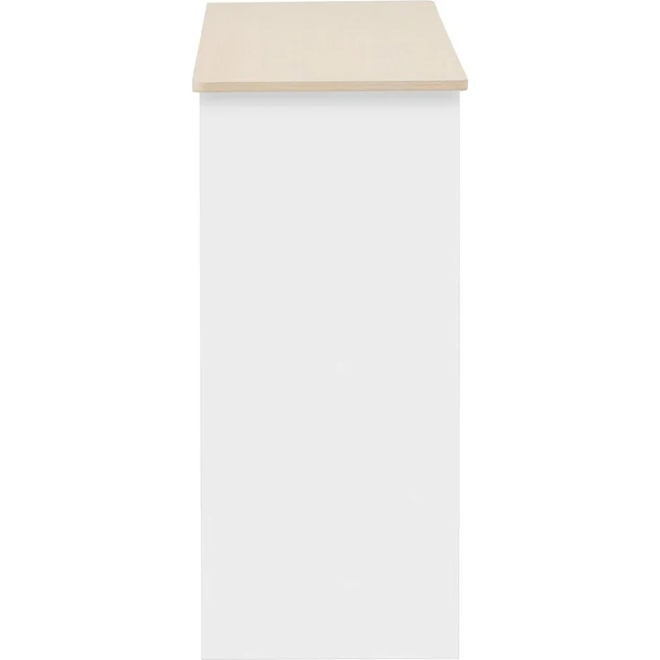 FurnitureR Moderne weiße Anrichte, Holzwerkstoff, Glasfenster, minimalistisch, vielseitige Lagerlösung, stilvolles Design für Wohnzimmer – Bild 8