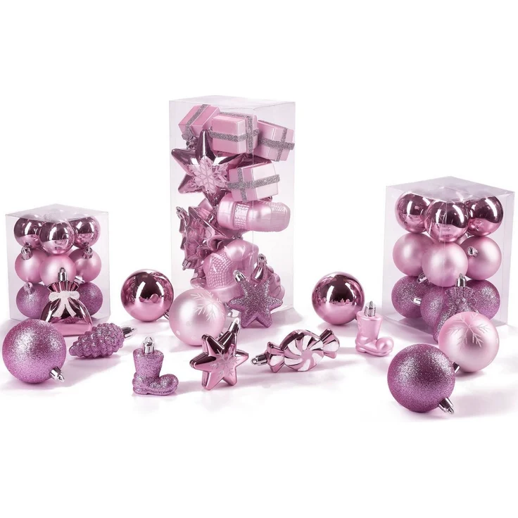 BRUBAKER Weihnachtsbaumkugel 77-teiliges Weihnachtskugel-Set, Christbaumschmuck aus Kunststoff, Weihnachtsdekoration Baumkugeln – Bild 2