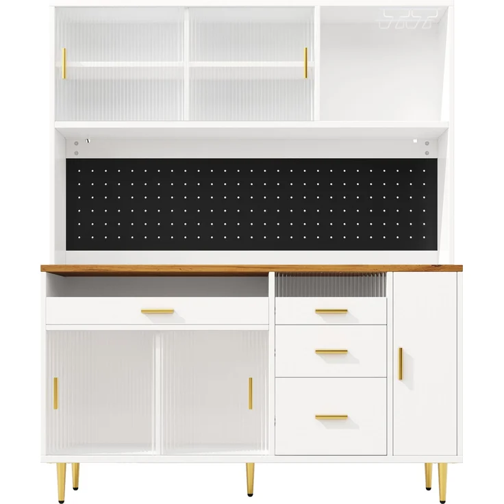Hochschrank 145 x 39 x 171 cm mit Glasschiebetür, LED und höhenverstellbarem System – Bild 6