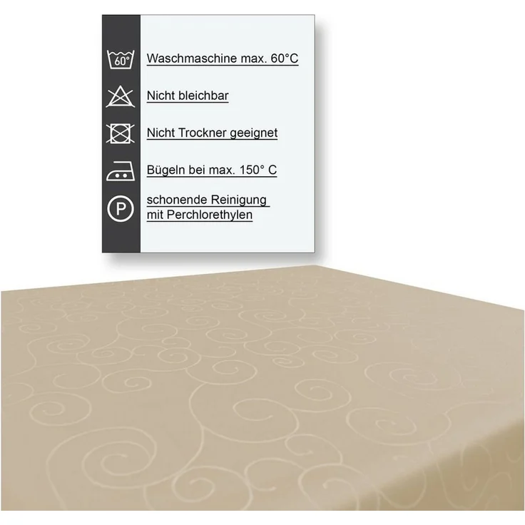 Haus und Deko Tischdecke Tischdecke Damast Ornamente eckig Circle Struktur bügelfrei pflegeleic (1-tlg) – Bild 4