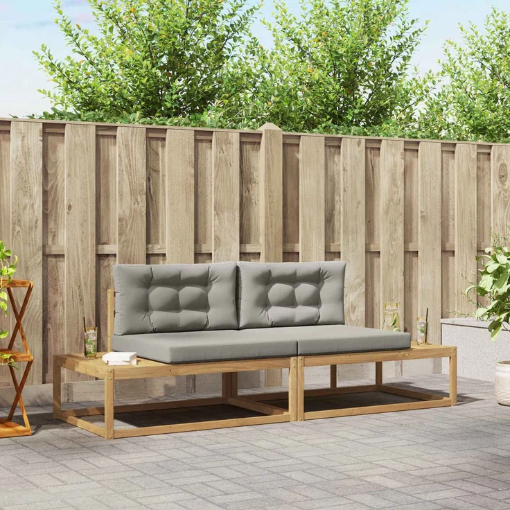 vidaXL Outdoor-Sofagarnitur 2-Sitzer Polyester Weiß 230,5 x 83 x 73 cm 3386990 – Bild 1