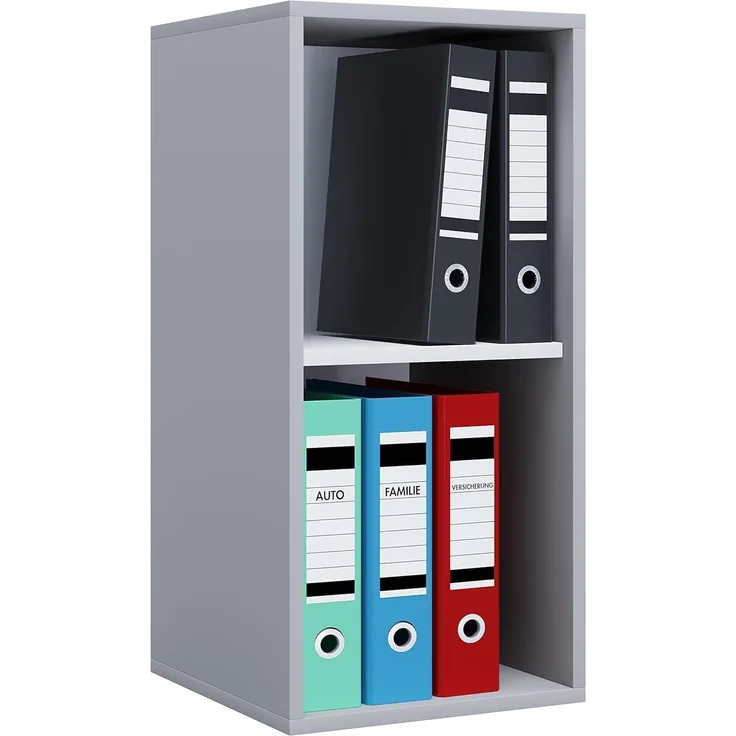 VCM Büroregal & Bücherregal Lona 917844 Grau H. 74 x B. 35 x T. 37 cm