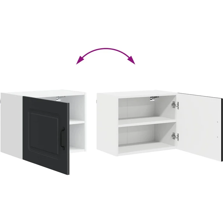 vidaXL Küchenschrank mit Speicher Kalmar 2 pcs Schwarz 50 x 31 x 40 cm 884537 – Bild 12