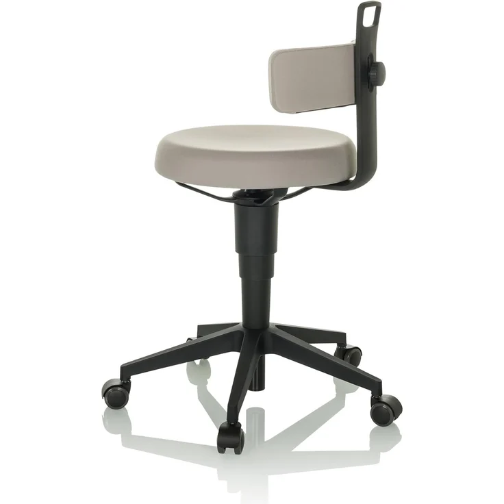 hjh OFFICE Balancestuhl höhenverstellbar TOP Work Flex beweglicher Arbeitshocker mit Rückenlehne, Stoff Grau – Bild 6