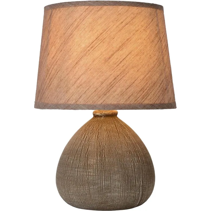 LUCIDE RAMZI - Tischlampe - Ø 18 cm - 1xE14 - Braun