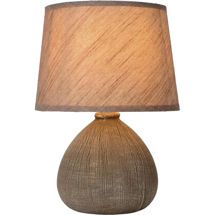 LUCIDE RAMZI - Tischlampe - Ø 18 cm - 1xE14 - Braun – Bild 1
