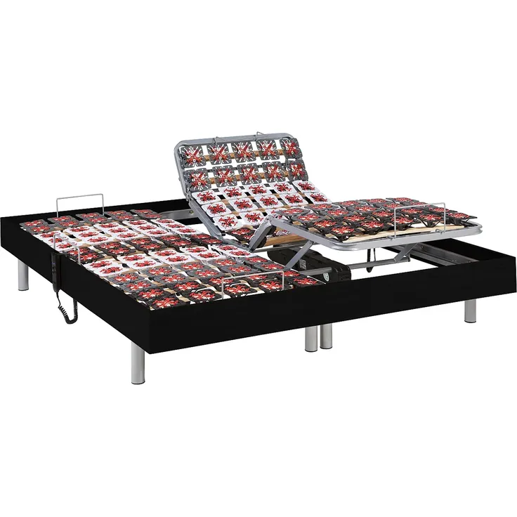 Relax-Bettgestell 2x65 Modulteller - 2 x 80 x 200 cm - Schwarz - DREAMEA – Bild 2