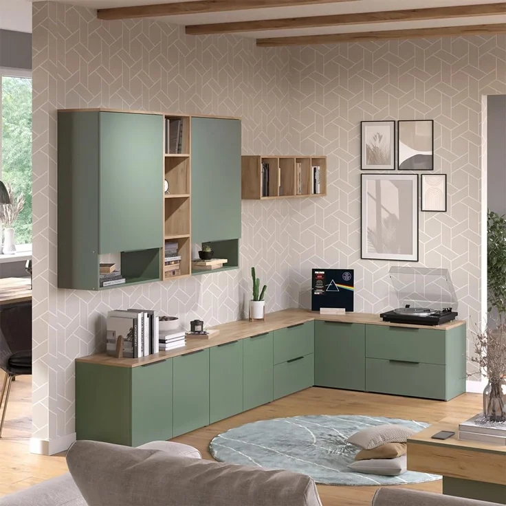 Wohnwand Wido Grün 9 Teile Vicco – Bild 3
