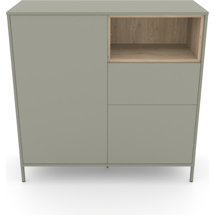 Highboard HYGGE mit 2 Türen, 1 Schublade, 1 offenes Fach, Salbei Grün – Bild 2