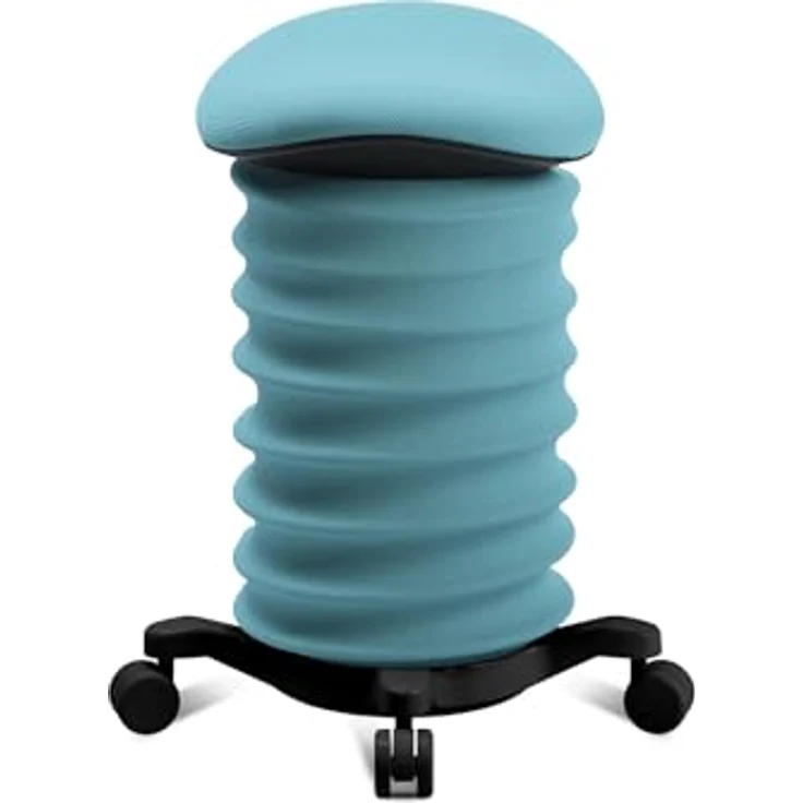TOPSTAR Sitness 4D mit Rollen - AGR-Zertifiziert Dynamischer Sitzhocker schwarz - türkis, ergonomischer Bürohocker - höhenverstellbar - stärkt den Rücken - entlastet die Bandscheiben – Bild 3