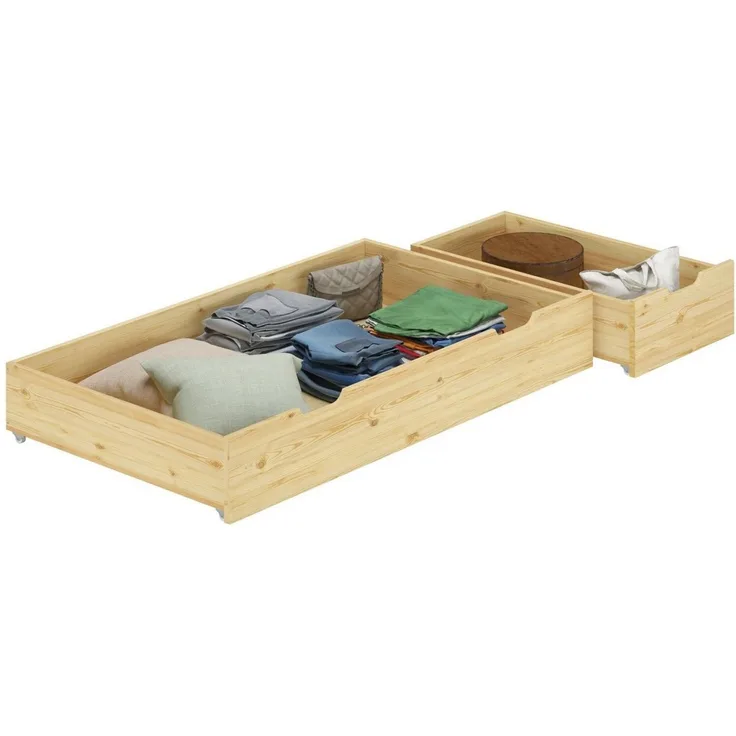 Erst-Holz Bettkasten - 2-teilig - Kiefer Natur - 90.10-S4-2